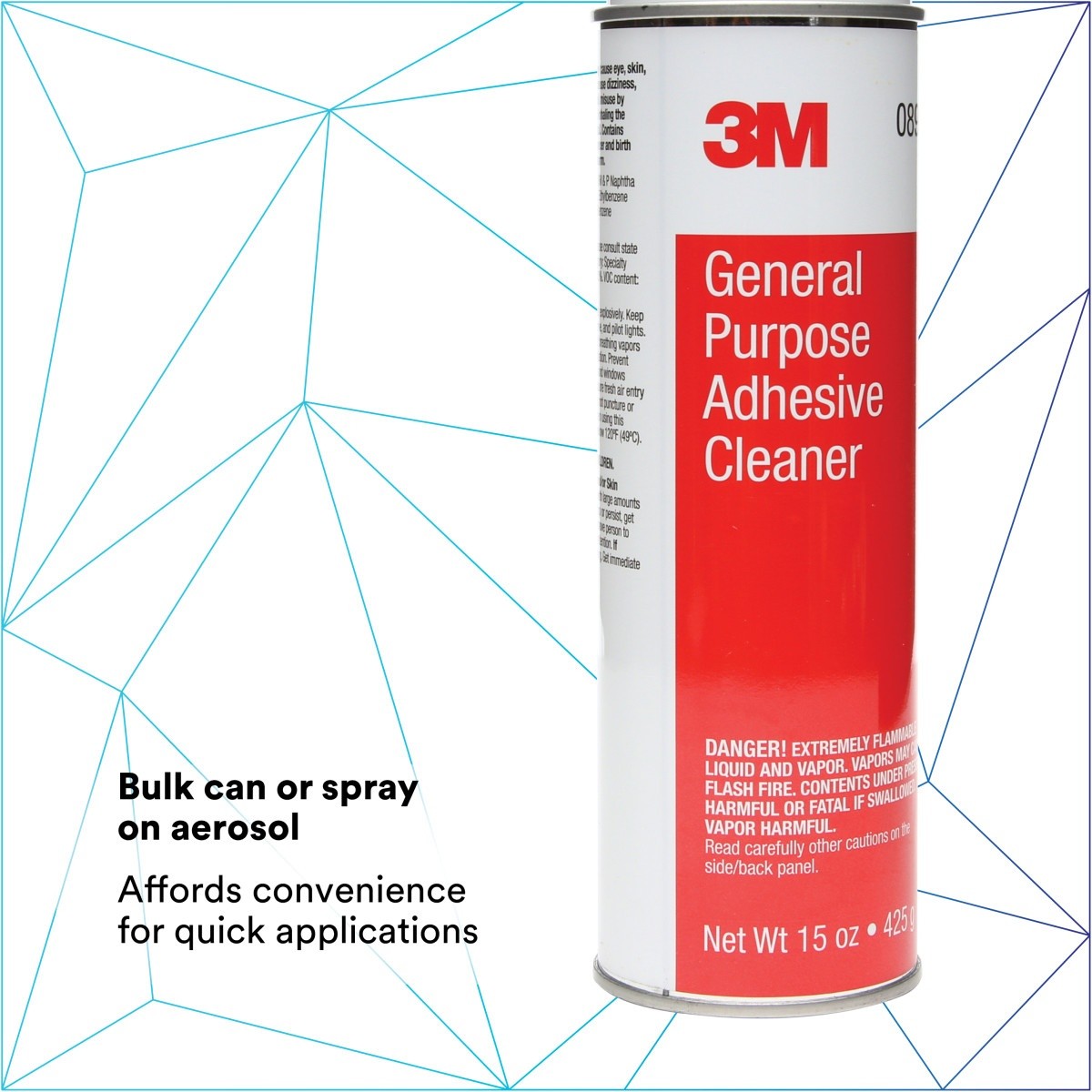 3M 08987 General Purpose Adhesive Cleaner, Aerosol Can, Transparent Liquid, 15 fl oz (7000045467) (12 Pack) - 7