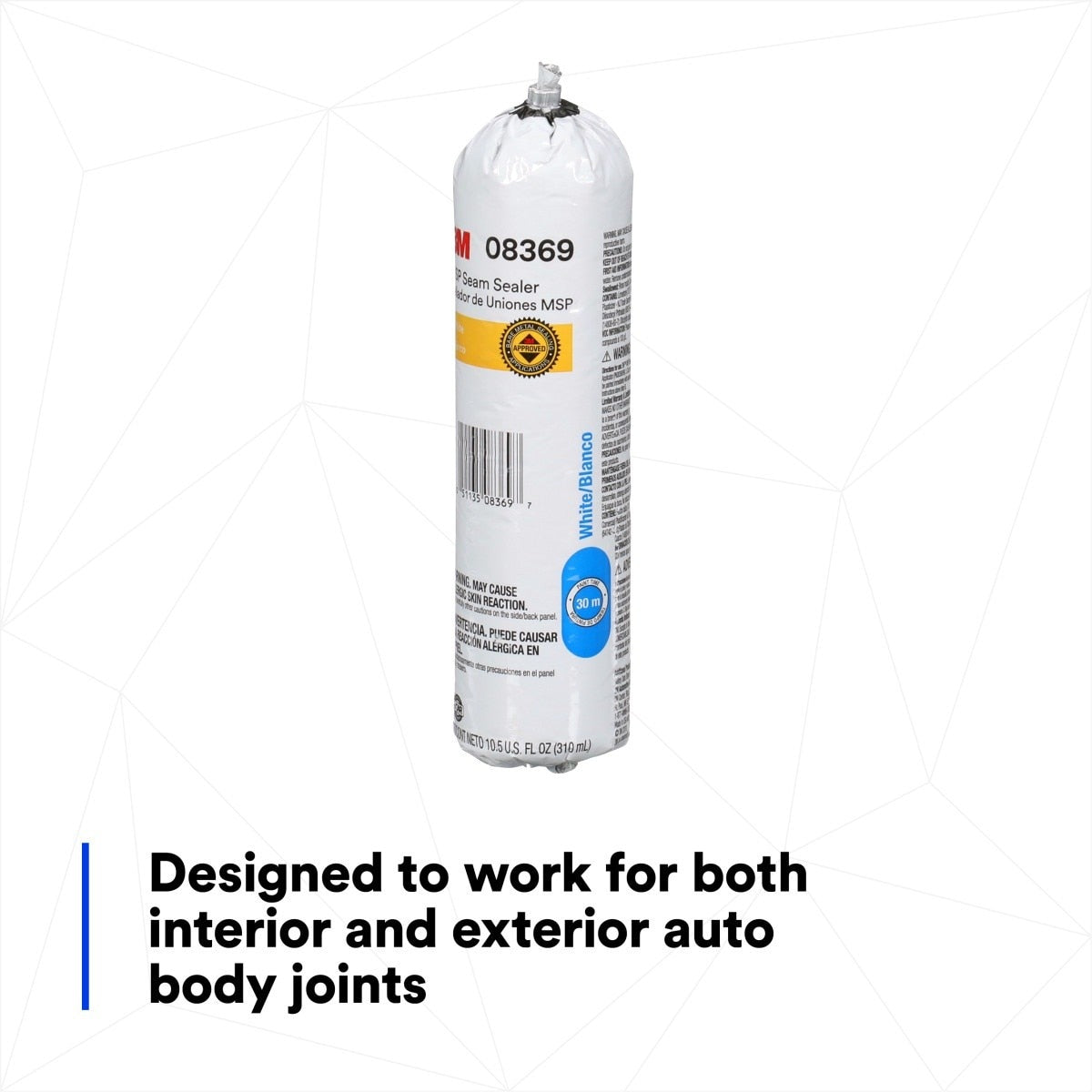 3M MSP Seam Sealer, White, 310 mL Flexpack (08369) (7000045483) (6 Pack) - 6