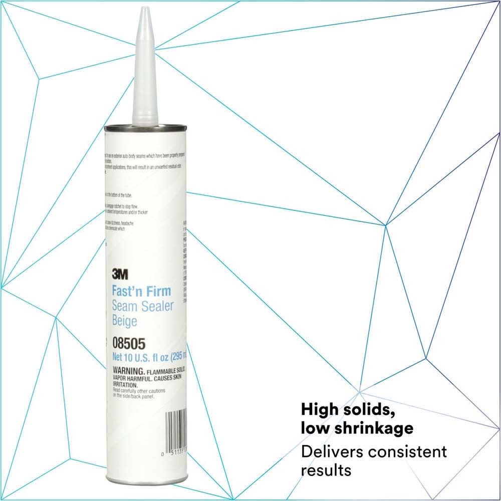 3M 08505 Fast N Firm Seam Sealer, Fast Setting, Paintable In 45 Minutes, Cartridge (7000045495) (12 Pack) - 7