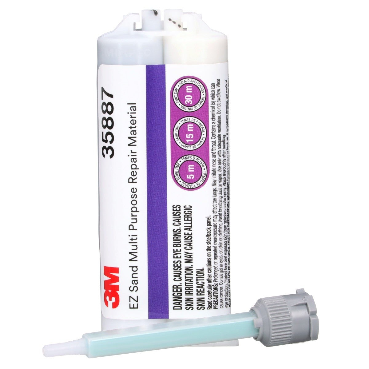 3M EZ Sand Multi Purpose Repair Material, Two-Part Epoxy, 47.3 mL Cartridge (35887) (7000045496) (6 Pack) - 2