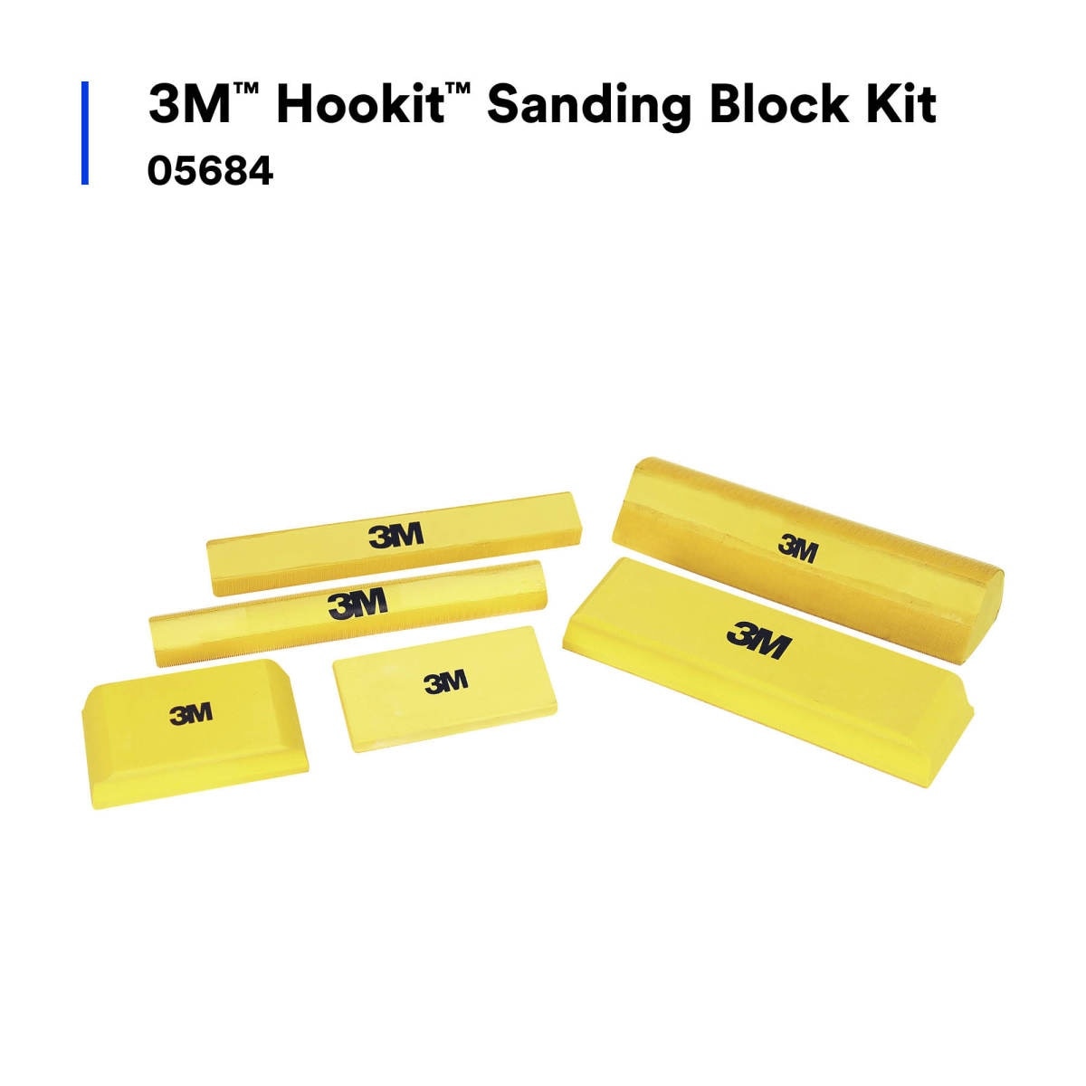 3M Hookit Sanding Block Kit, Hook and Loop, Yellow, Plastic (05684) (7000045510) (6 Pack) - 9