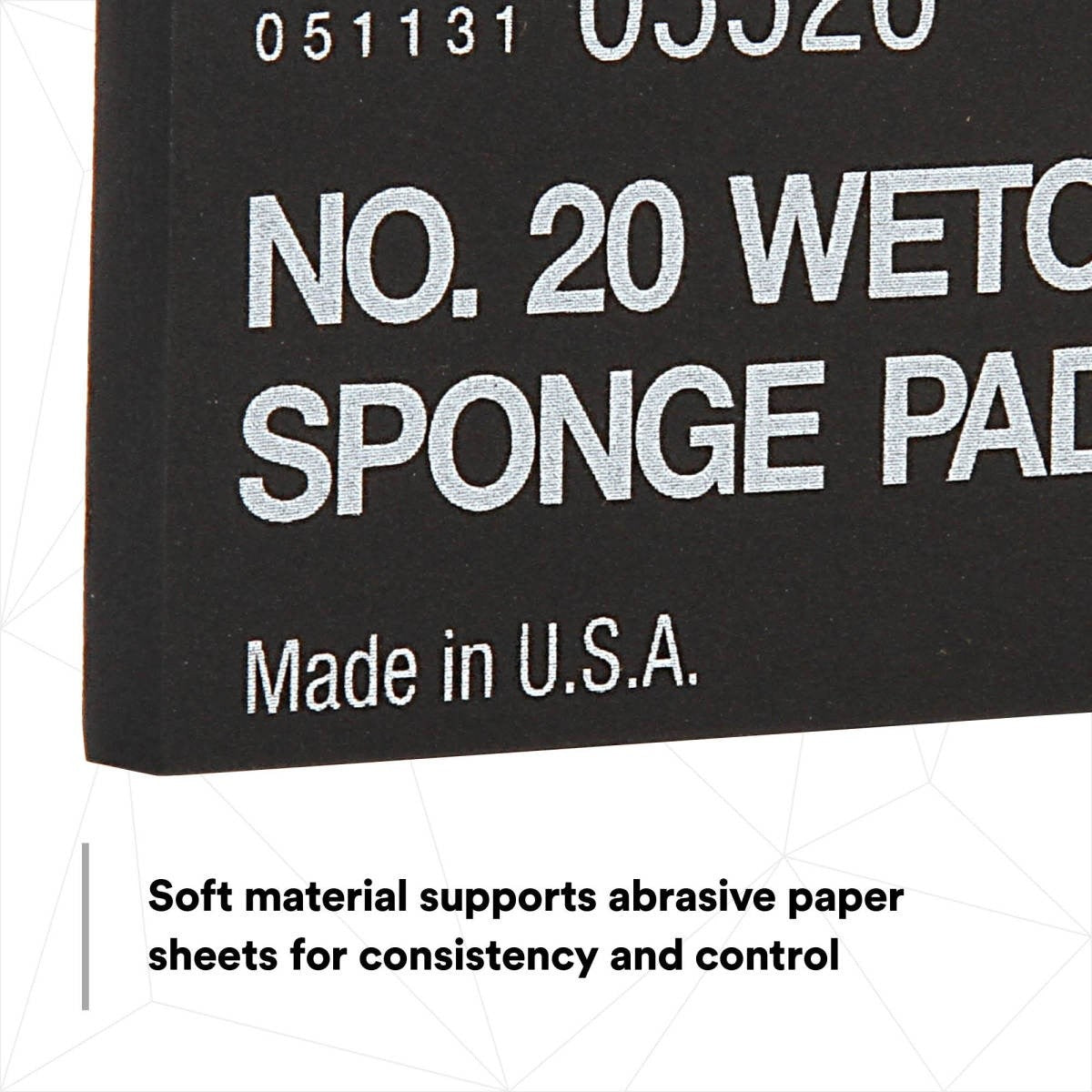 3M 05526 Sponge Pad 20 Flexible Soft Black 5-1/2 in x 2-3/4 in x 3/8 in (7000045663) (50 Pack) - 3