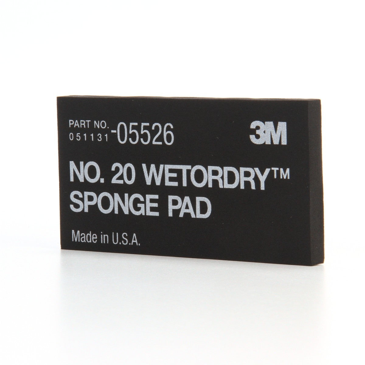 3M 05526 Sponge Pad 20 Flexible Soft Black 5-1/2 in x 2-3/4 in x 3/8 in (7000045663) (50 Pack) - 7