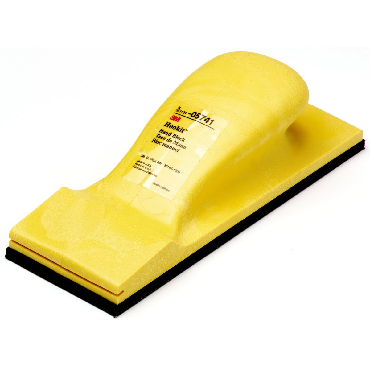 3M Hookit Hand Block, Flat Sanding, Fast Change Out, Yellow, 2-3/4 in x 7-3/4 in (05741) (7000045716) (10 Pack)