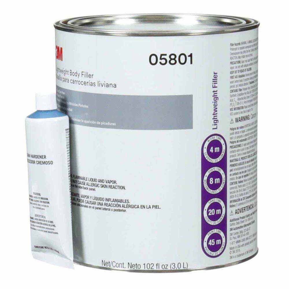 3M 7000045748 Lightweight Body Filler 1 Gallon Can (Includes Cream Hardener) - 4