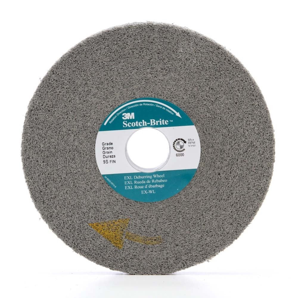 3M XL-WL Scotch-Brite EXL Deburring Wheel, 6 in x 1/2 in x 1 in 9S FIN (7000046069) (4 Pack) - 4