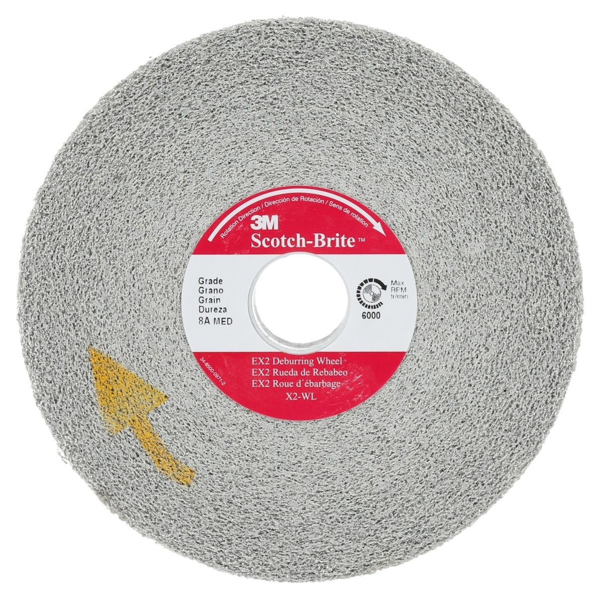 3M X2-WL Scotch-Brite EX2 Deburring Wheel, Convolute, Silicon Carbide Fine 9S, Gray, 6 in x 1 in x 1 in (7000046077) (3 Pack)