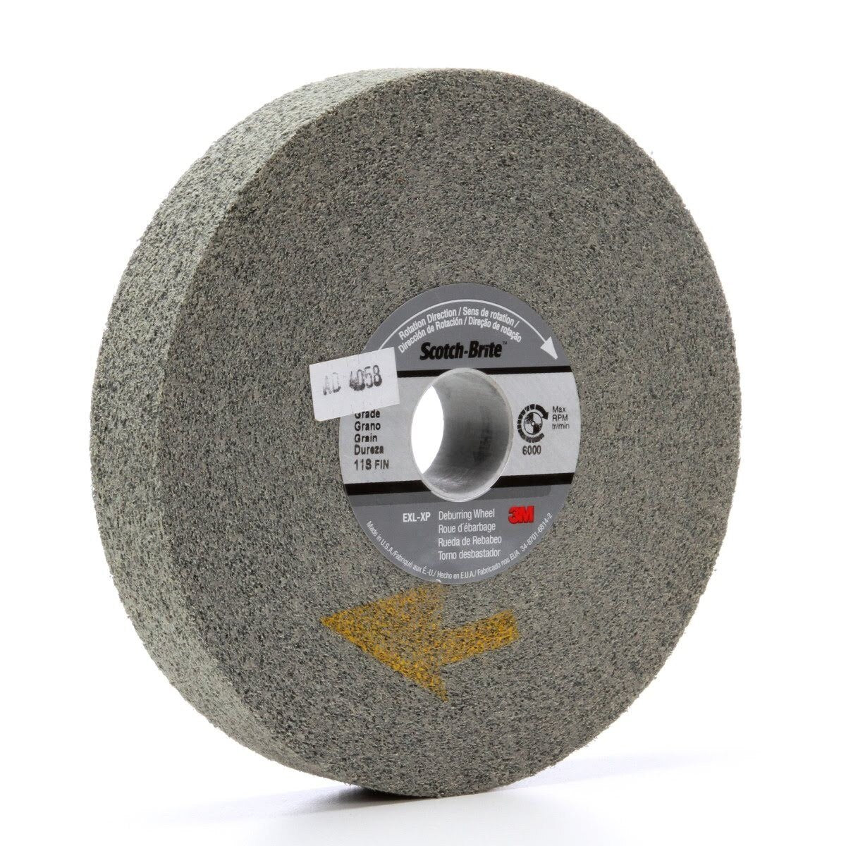 3M XP-WL Scotch-Brite EXL-XP Deburring Wheel, 11S Fine, Silicon Carbide, Gray, 6 in x 1 in x 1 in, 6000 rpm (7000046242) (3 Pack) - 2