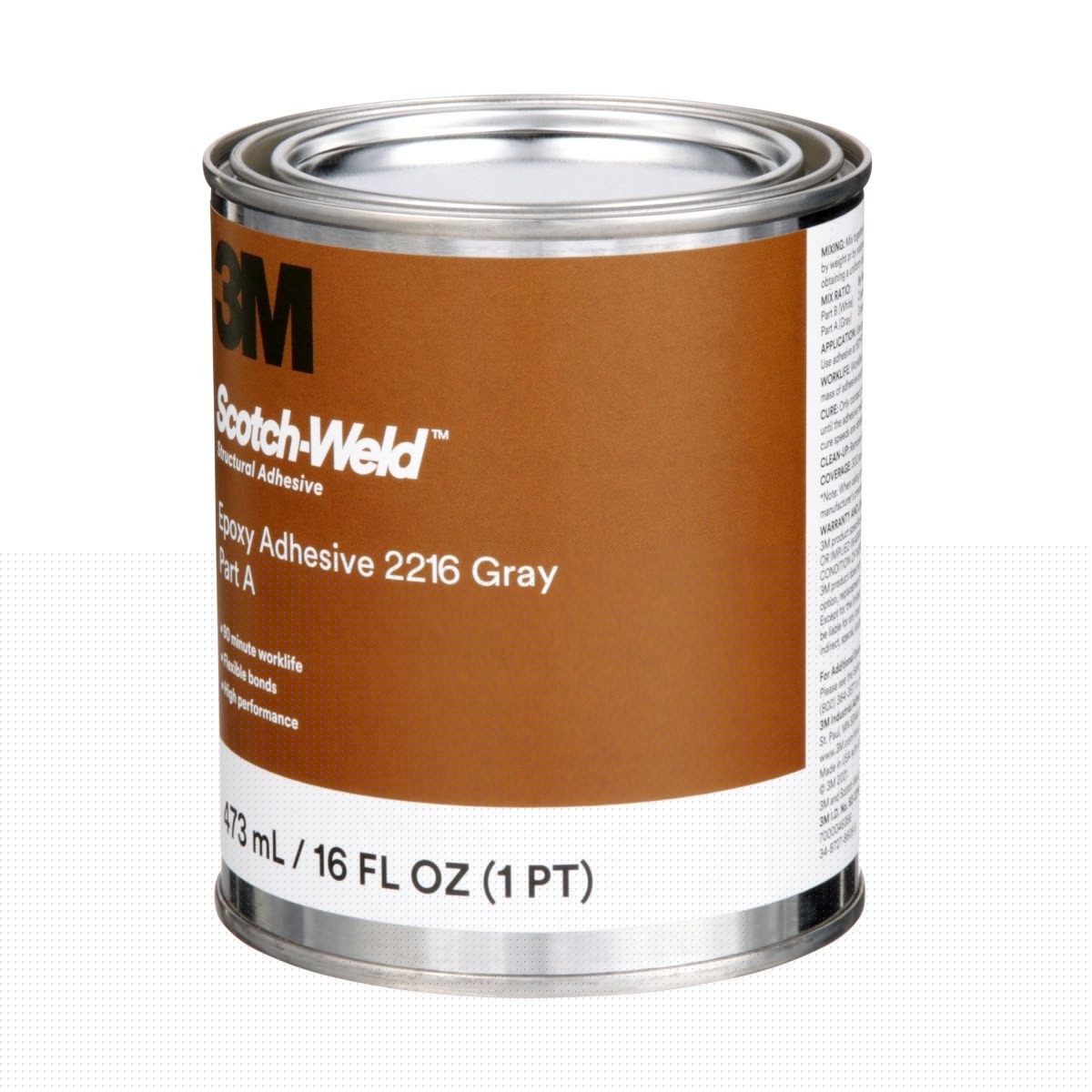 3M 2216 Epoxy Adhesive Kit, Gray, Part B/A, 1 Pint (7000046358) (6 Pack) - 3