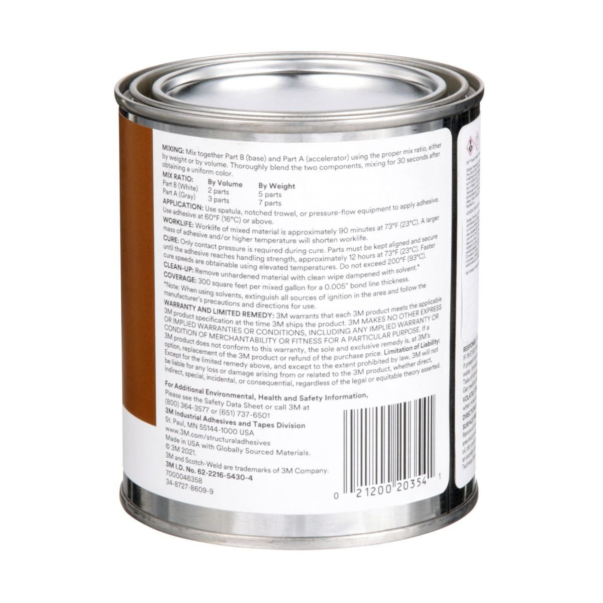 3M 2216 Epoxy Adhesive Kit, Gray, Part B/A, 1 Pint (7000046358) (6 Pack) - 4