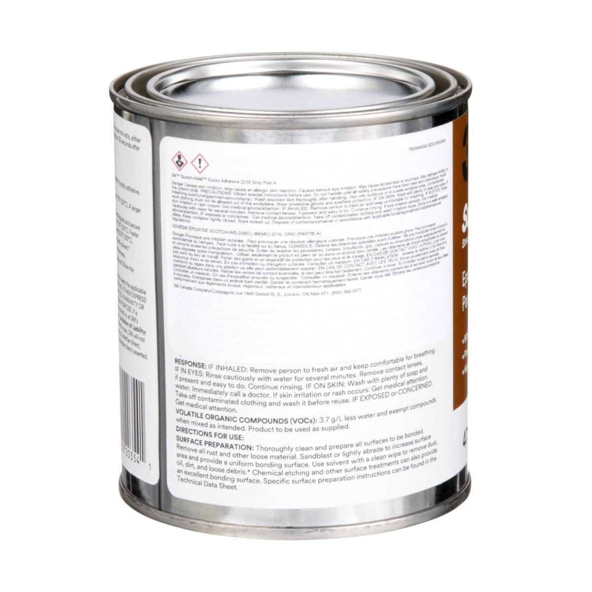 3M 2216 Epoxy Adhesive Kit, Gray, Part B/A, 1 Pint (7000046358) (6 Pack) - 5