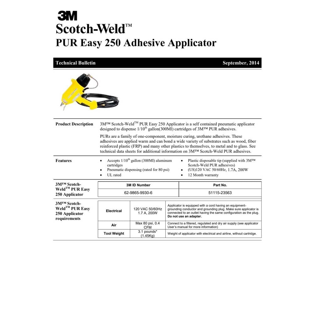 3M EZ250015 Scotch-Weld PUR Adhesive , Off-White, 1/10 Gallon Cartridge (7000046529) (5 Pack) - 5