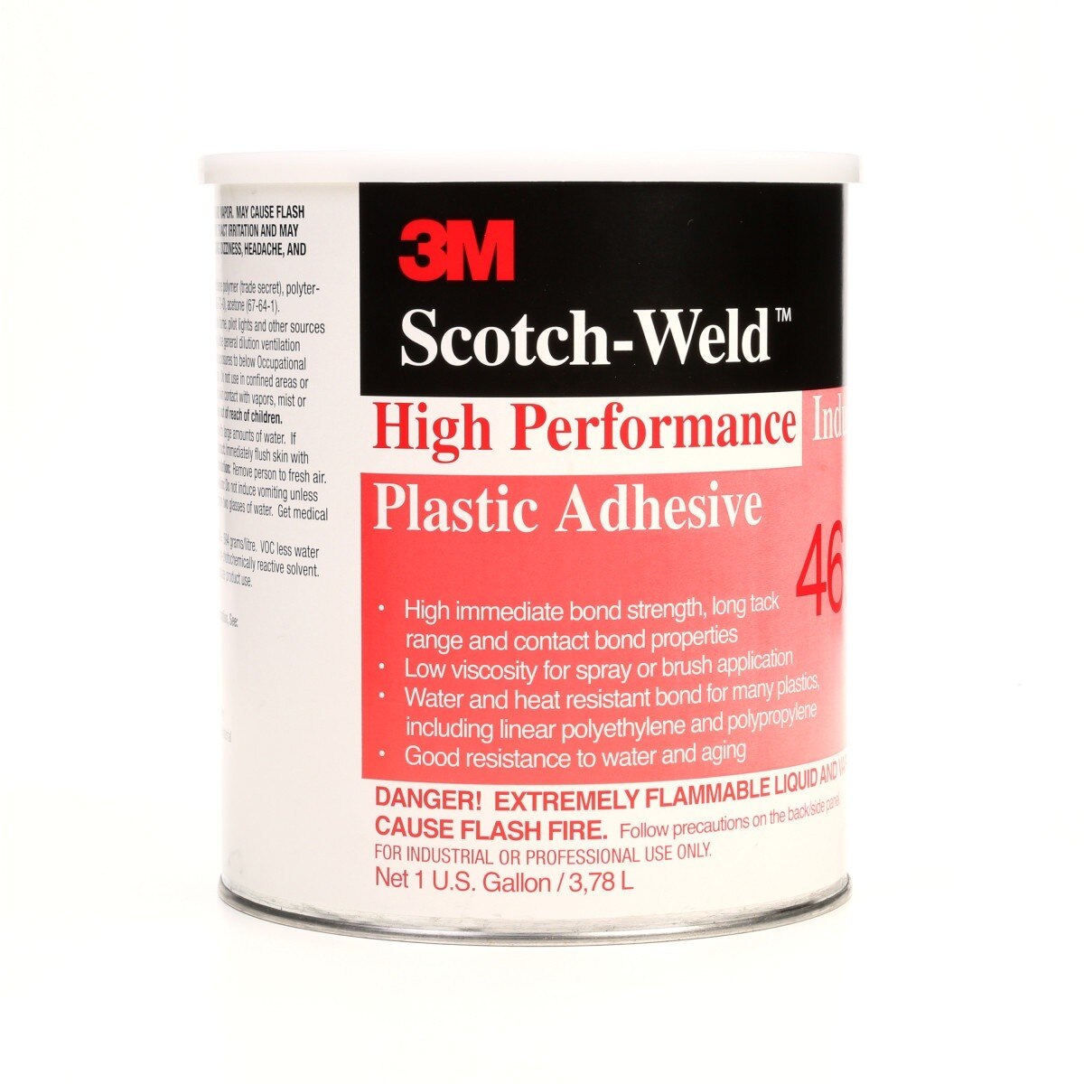 3M High Performance Industrial Plastic Adhesive, Light Amber, 1 Gallon (4693) (7000046575) (4 Pack)