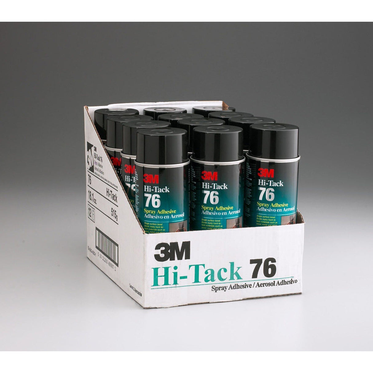 3M 76 Hi-Tack Spray Adhesive, Clear, 24 fl oz Can Net Wt 18.1 oz (30026) (7000046589) (12 Pack) - 4