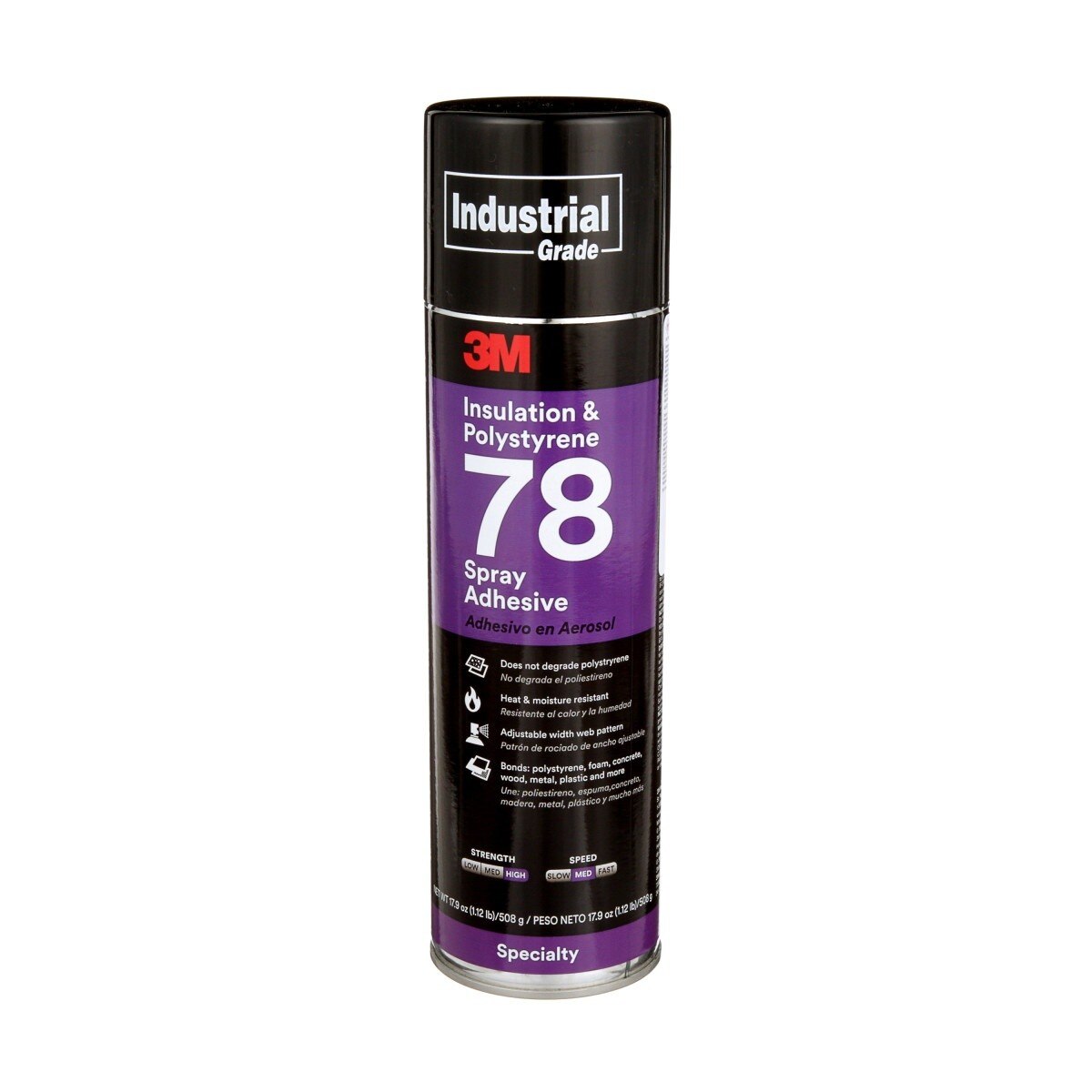 3M 78 41593 Polystyrene Foam Insulation Spray Adhesive, Clear, 24 fl oz Can, Net Wt 17.9 oz (7000046590)