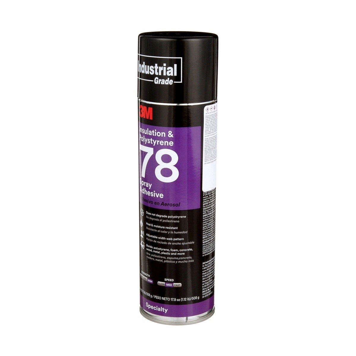 3M 78 41593 Polystyrene Foam Insulation Spray Adhesive, Clear, 24 fl oz Can, Net Wt 17.9 oz (7000046590) - 3
