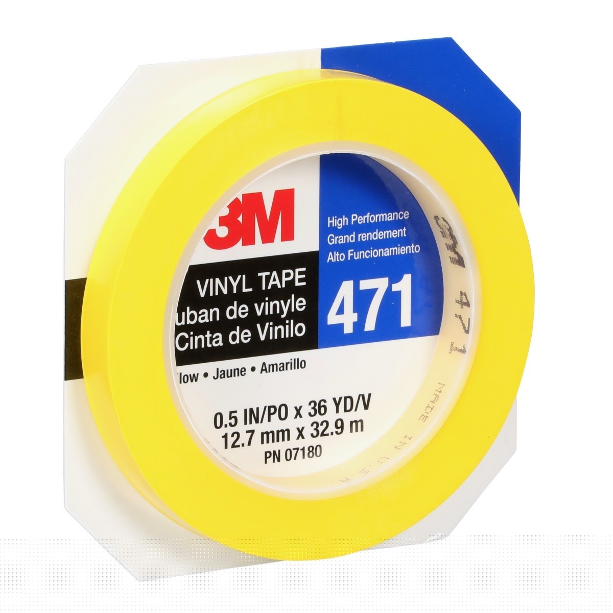 3M 471 Vinyl Tape, Yellow, 1/2 in x 36 yd, 5.2 mil (7000047466) (72 Pack) - 4