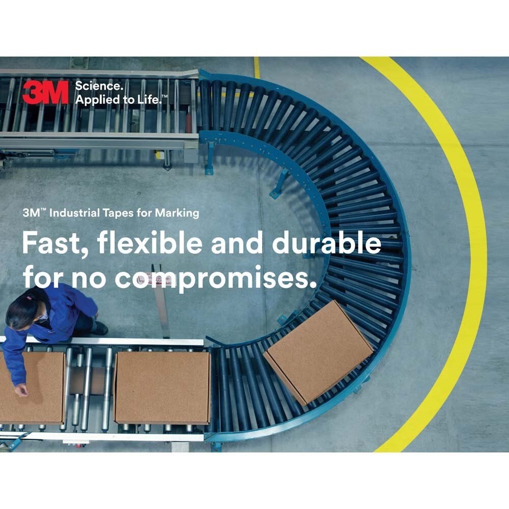 3M 7000048386 Safety Stripe Vinyl Tape 5702, Black/Yellow, 3 in x 36 yd, 5.4 mil (12 Pack) - 9