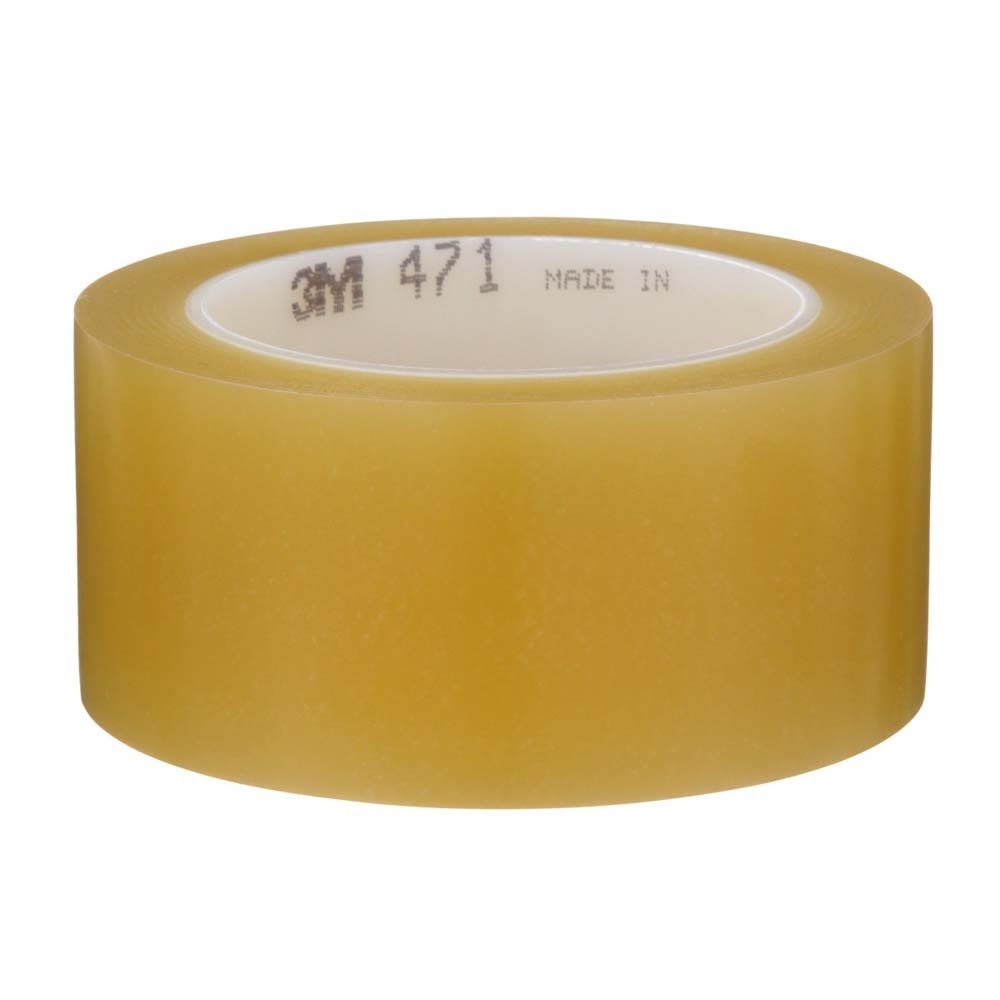 3M 7000048403 Vinyl Tape 471, 2" x 36 yd 5.2 mil, Transparent (24 Pack)