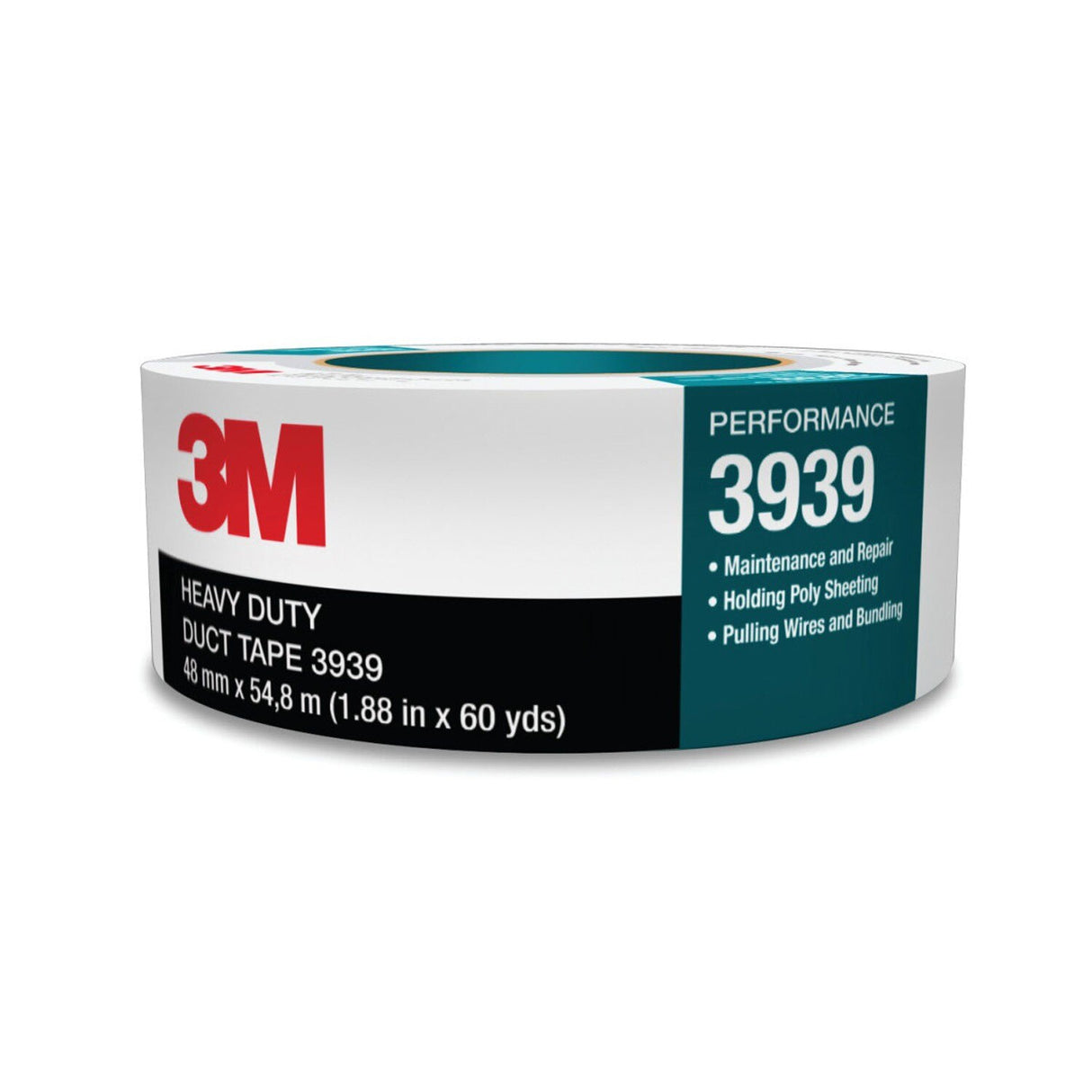 3M 3939 Heavy Duty Duct Tape, Silver, 15/16 in x 60 yd, 9.0 mil (7000048814) (36 Pack) - 3