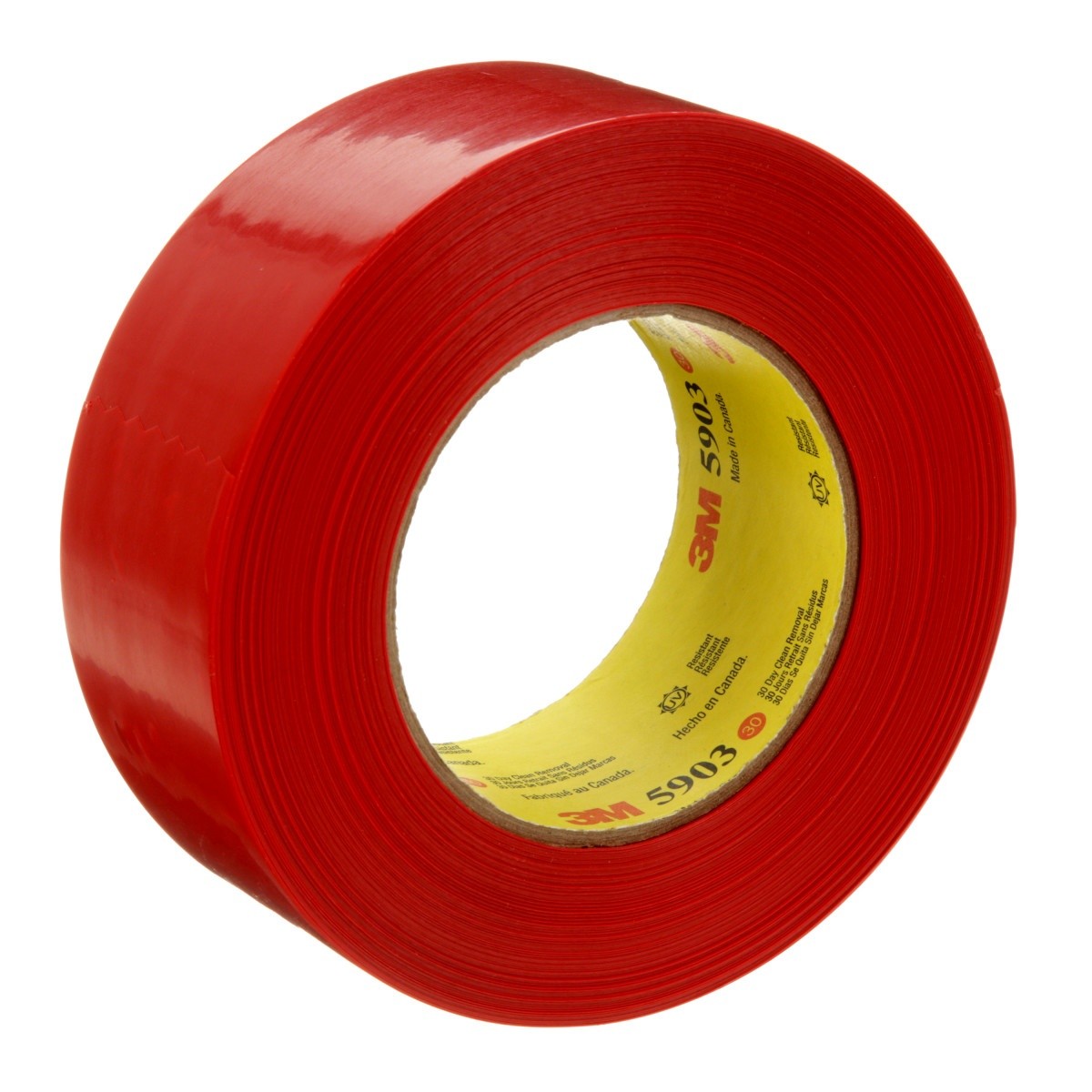 3M 5903 Outdoor Masking Poly Tape, Red, 1.88 in x 60 yd, 7.5 mil (7000049309) (24 Pack) - 3
