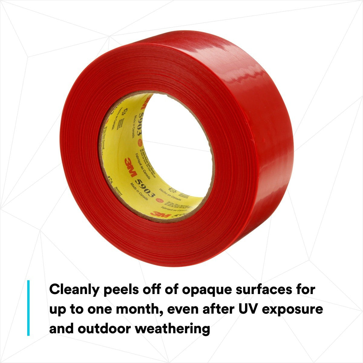 3M 5903 Outdoor Masking Poly Tape, Red, 1.88 in x 60 yd, 7.5 mil (7000049309) (24 Pack) - 9