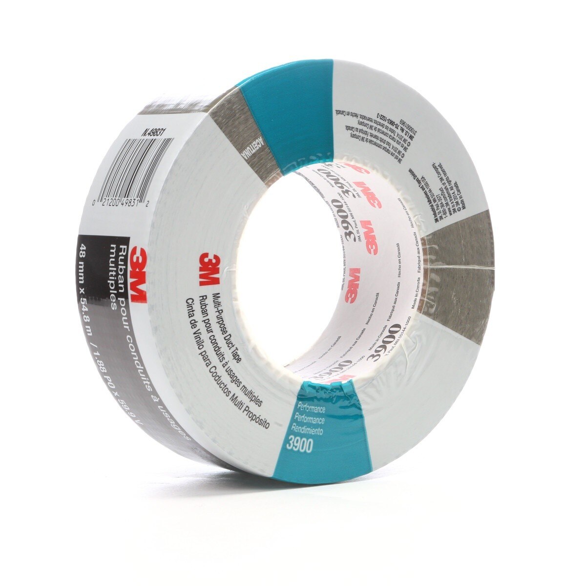3M 3900 Multi-Purpose Duct Tape, Olive, Rubber Adhesive, Water Resistant, 48 mm x 54.8 m, 7.6 mil, Individually Wrapped Conveniently Packaged (7000049744) (24 Pack) - 2
