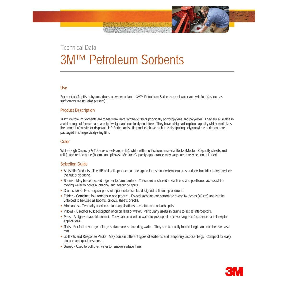 3M HP-157 Petroleum Sorbent Pad, High Capacity, White, 34 in x 38 in (7000051873) (50 Pack) - 4