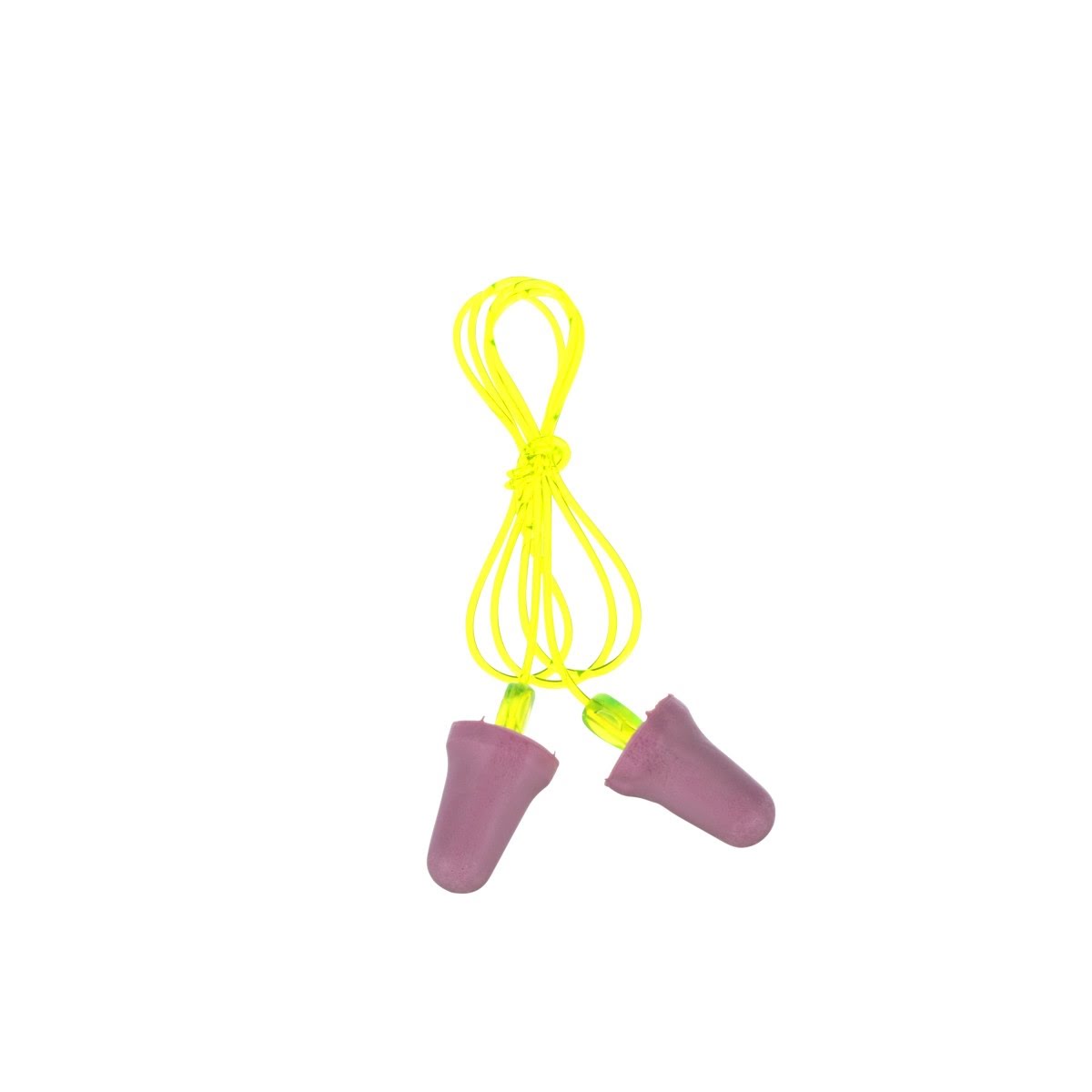3M P2001 No-Touch Push-to-Fit Earplugs, Corded, NRR 29 dB, Purple, Yellow Vinyl Cord (7000052722) (1 Pair) (400Pack)