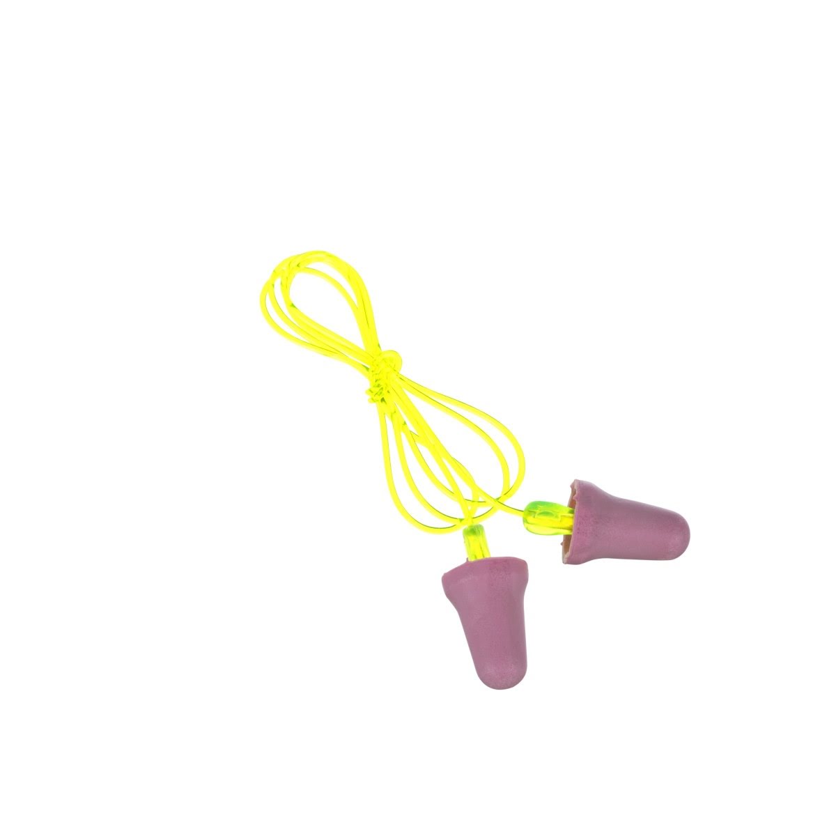 3M P2001 No-Touch Push-to-Fit Earplugs, Corded, NRR 29 dB, Purple, Yellow Vinyl Cord (7000052722) (1 Pair) (400Pack) - 3