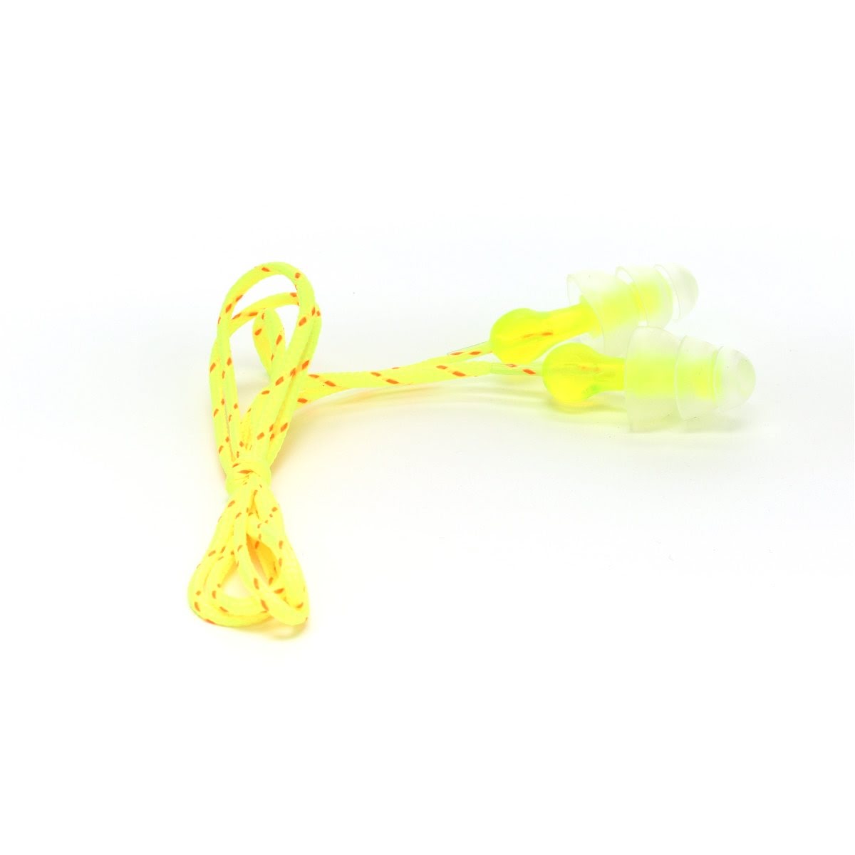 3M P3001 Tri-Flange Earplugs, Cloth Corded, NRR 26 dB, Transparent, Yellow Cord (7000052724) (400 Pack) - 3