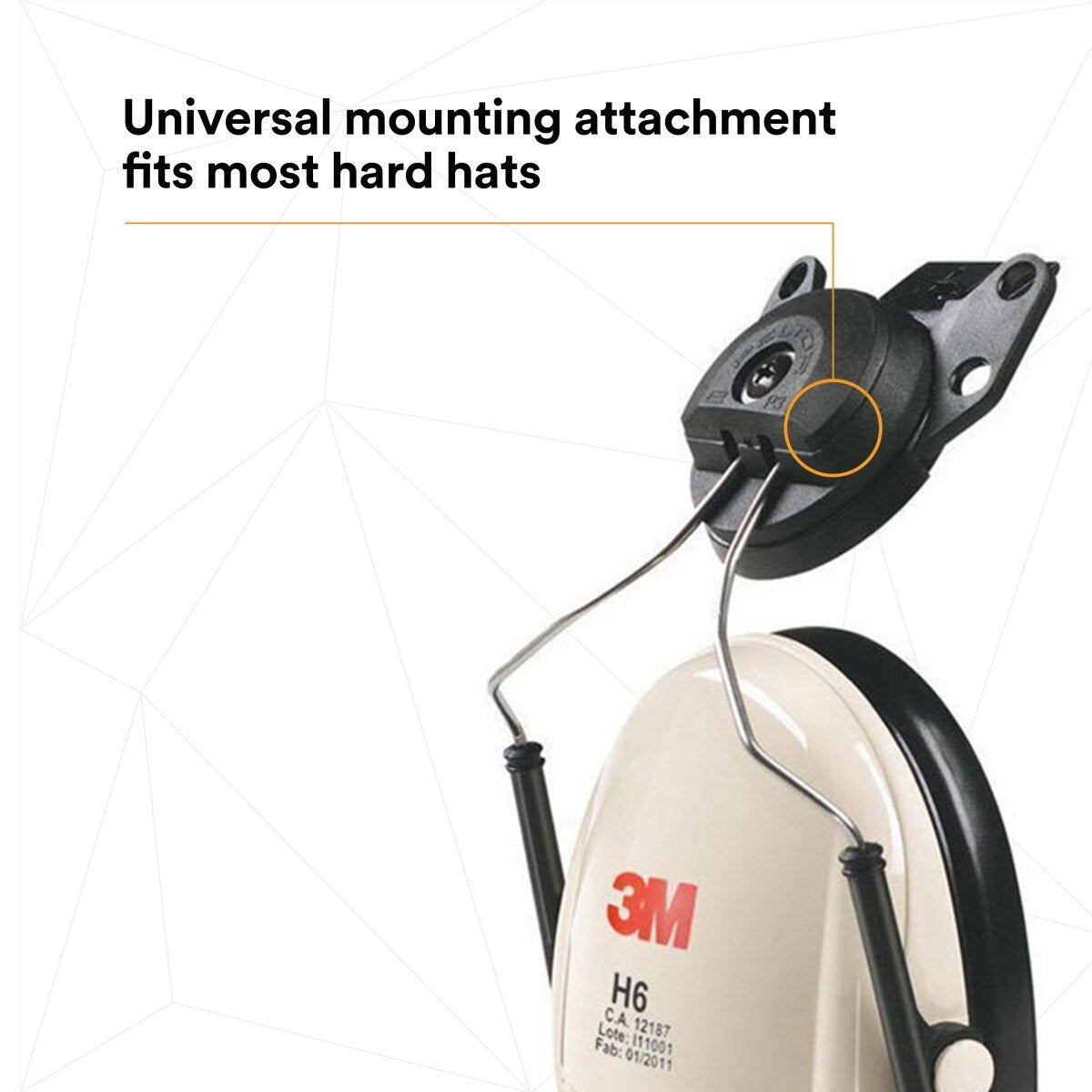 3M H6P3E/V PELTOR Optime 95 Cap-Mount Earmuffs with Universal Hard Hat Attachment, 21 dB NRR (7000052743) - 4