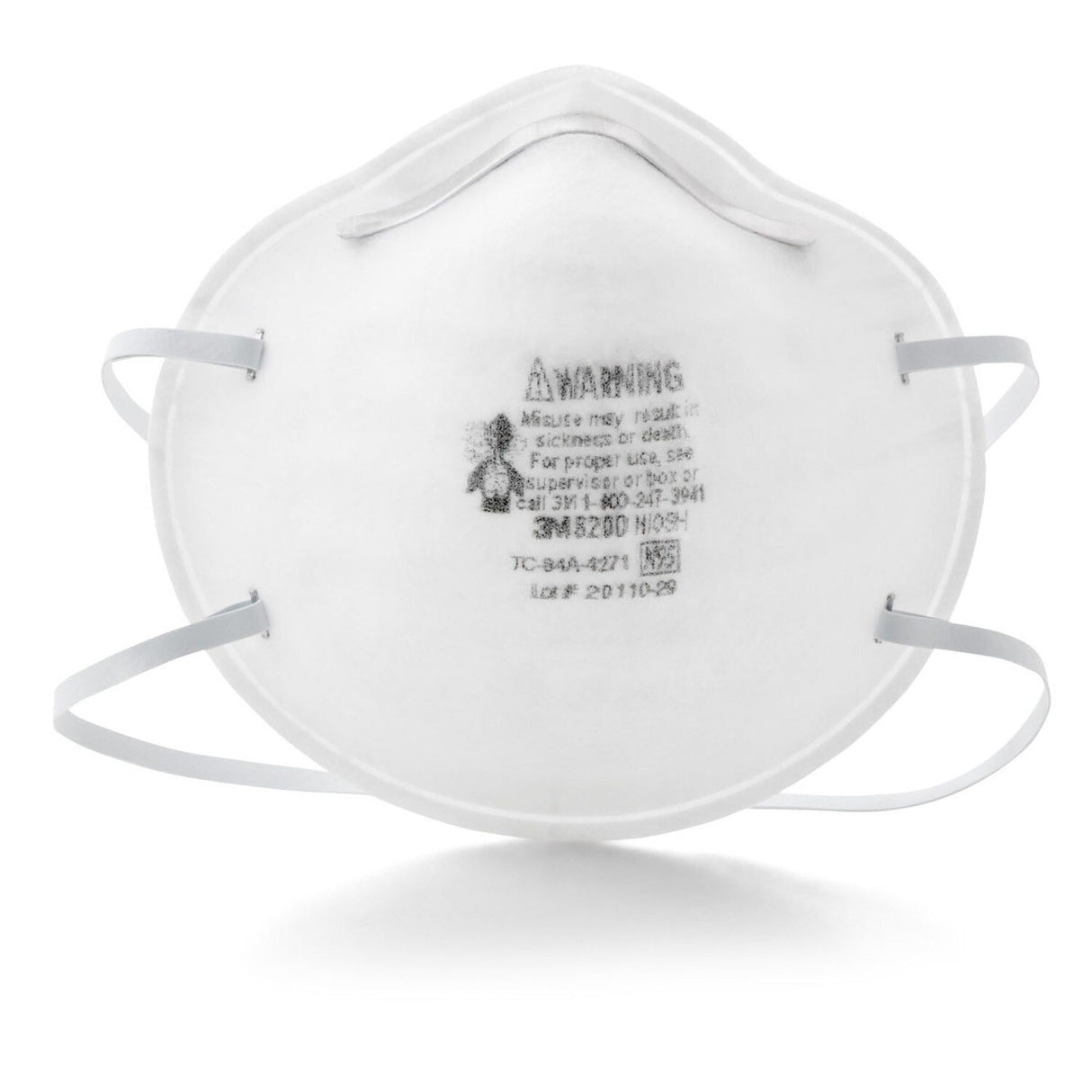 3M 7023 8200 Particulate Respirator N95 Cup Style Disposable White (7000052787) (160 Pack)