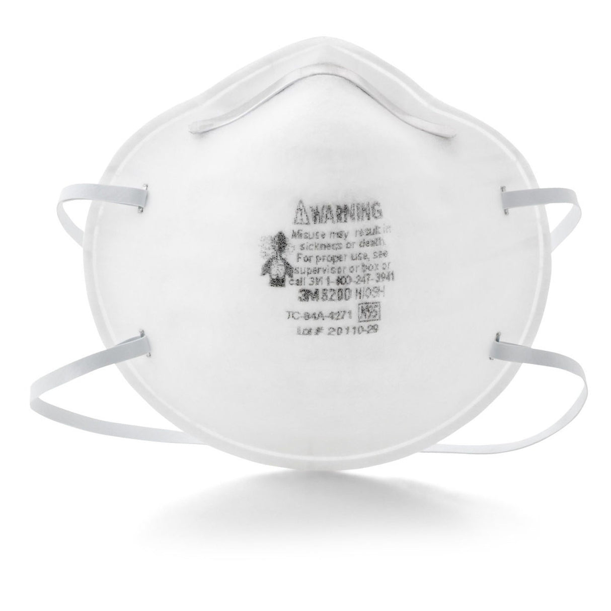 3M 7023 8200 Particulate Respirator N95 Cup Style Disposable White (7000052787) (160 Pack)