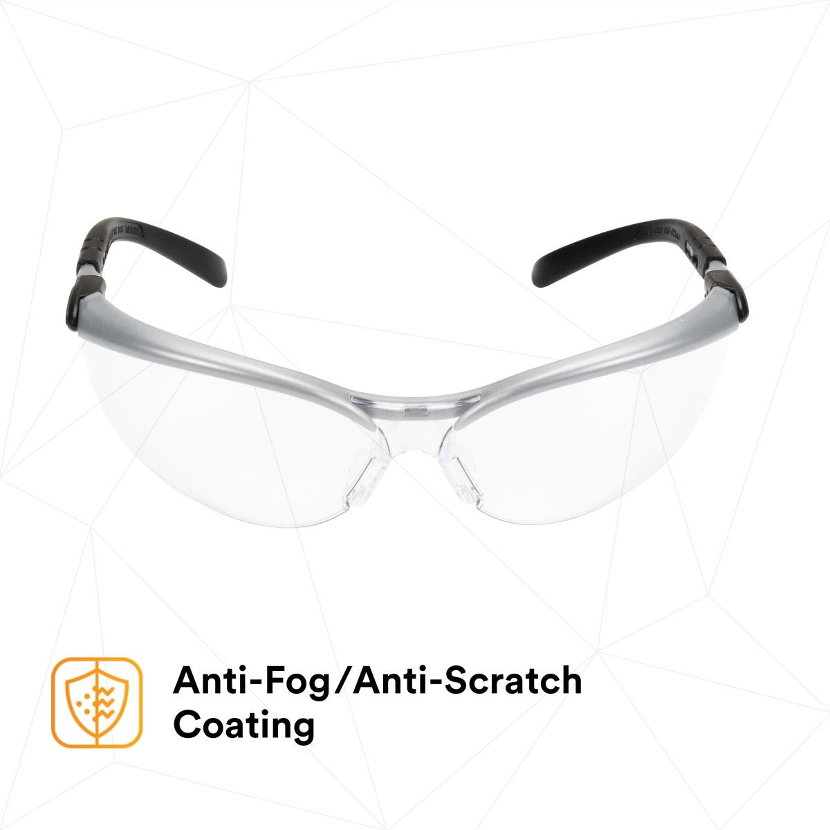 3M 11380-00000-20 BX Protective Eyewear, Clear Anti-Fog Lens, Silver/Black Frame (7000052795) (20 Pack) - 6