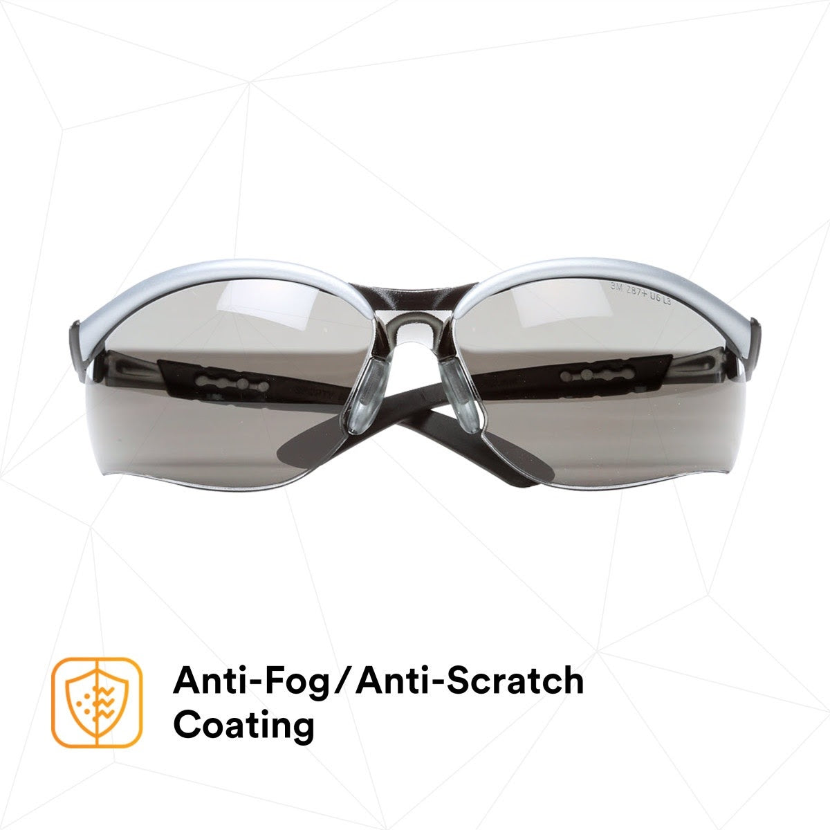 3M 11381-00000-20 BX Protective Eyewear, Grey Anti-Fog Lens, Silver/Black Frame (7000052796) (20 Pack) - 4