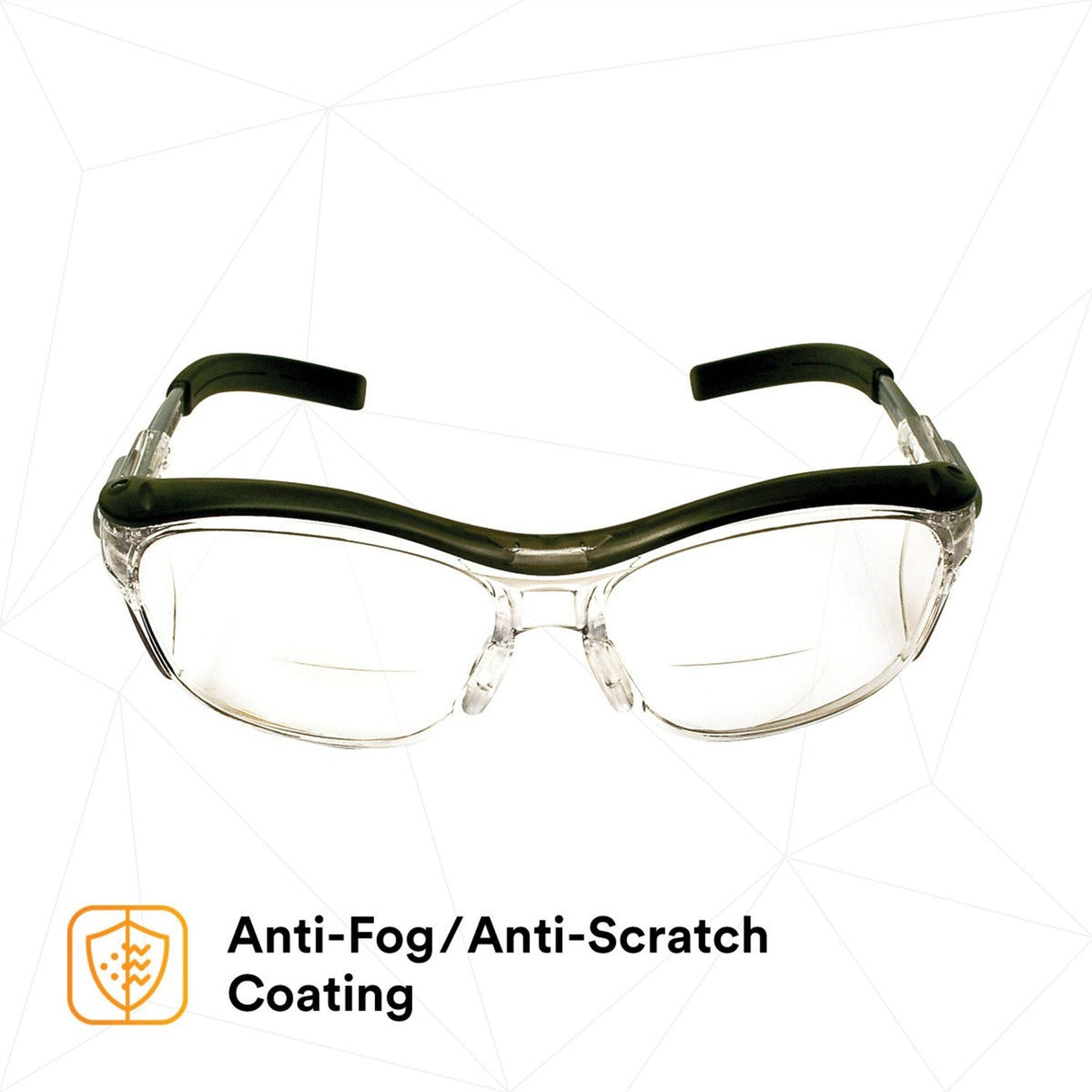 3M 11435-00000-20 Nuvo Reader Safety Glasses, 2.0 Diopter, Clear Lens, Gray Half-Frame, Side Shields, ANSI Z87.1 (7000052798) (20 Pack) - 7