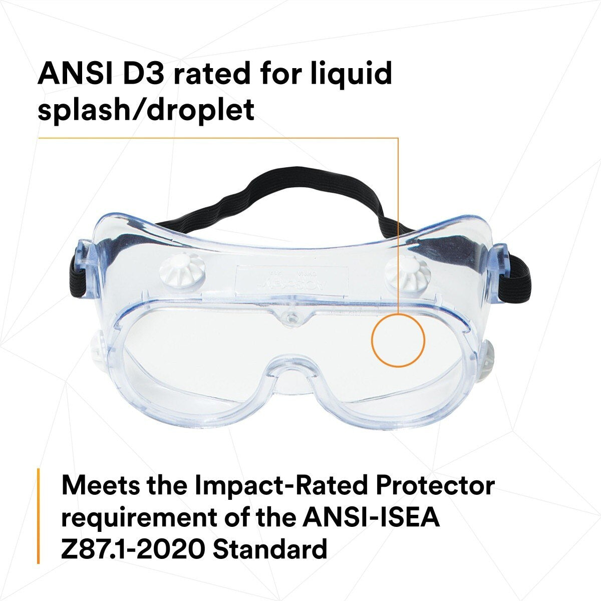 3M 40660-00000-10 Safety Splash Goggle 334 Clear Lens (7000052836) (10 Pack) - 5