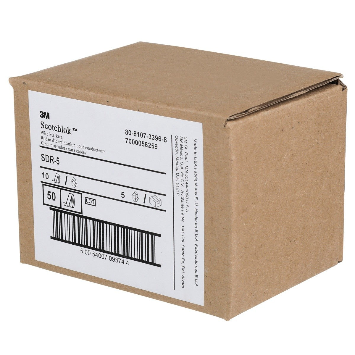 3M SDR-5 Wire Marker Tape Refill Roll, Pre-printed 5, White (7000058259) (10 Pack) - 5