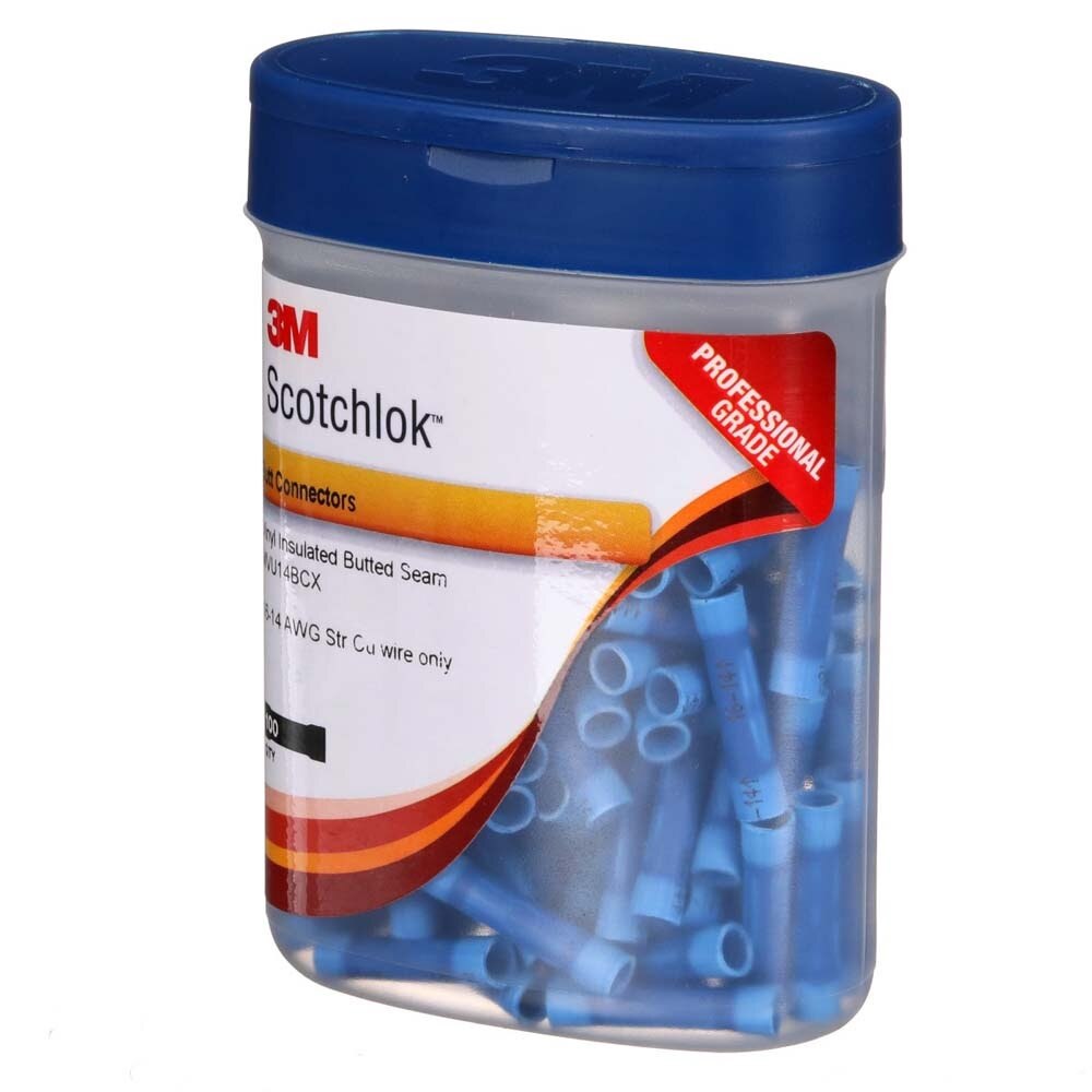 3M MVU14BCX Scotchlok Butt Connector Vinyl Insulated Built-in Wire Stop for Correct Positioning (7000058839) (100 Pack) - 6
