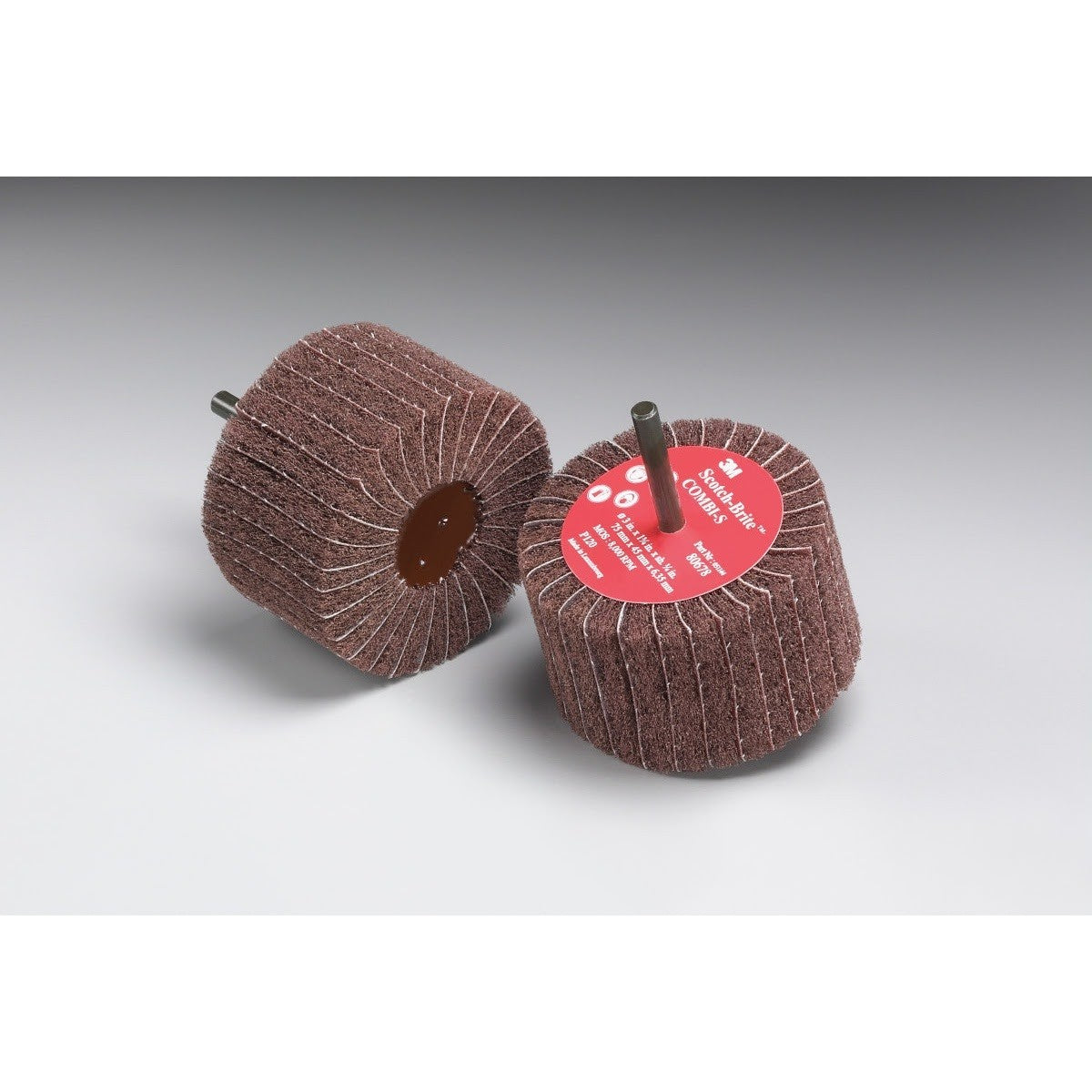 3M 80801 Scotch-Brite Combi-S Wheel, 3 in x 1-3/4 in 1/4 in Shank 80 X-weight (7000077965) (10 Pack) - 2
