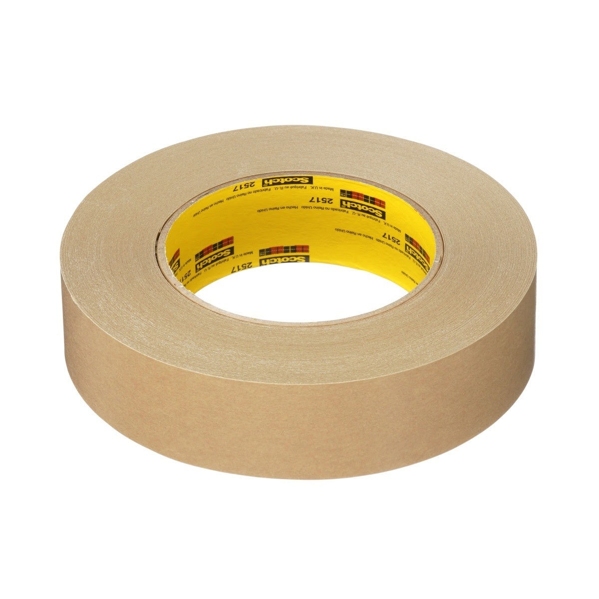 3M 2517 Flatback Tape, Medium Brown, 18 mm x 55 m, 6.5 mil (7000088499) (48 Pack)