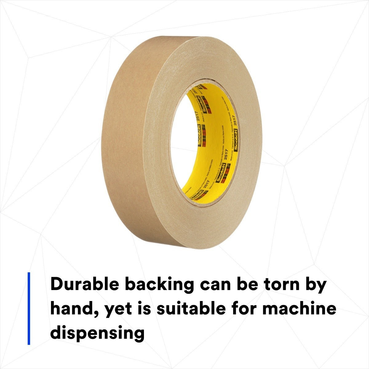 3M 2517 Flatback Tape, Medium Brown, 18 mm x 55 m, 6.5 mil (7000088499) (48 Pack) - 3