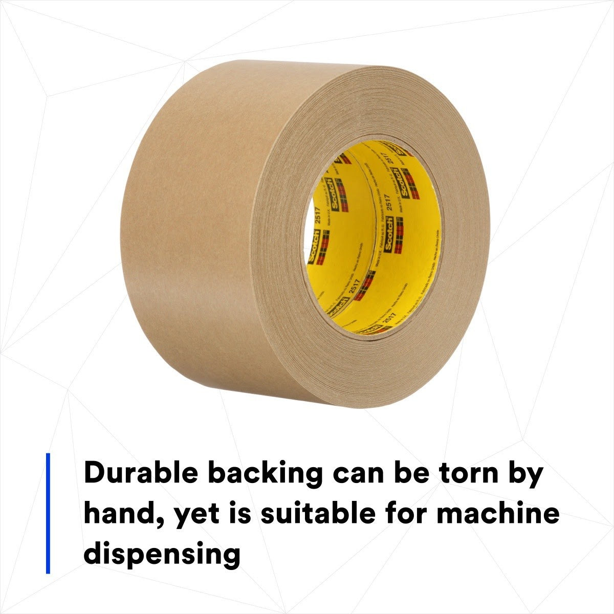 3M 2517 Flatback Tape, Medium Brown, 6.5 mil, 72 mm x 55 m (7000088503) (48 Pack) - 2