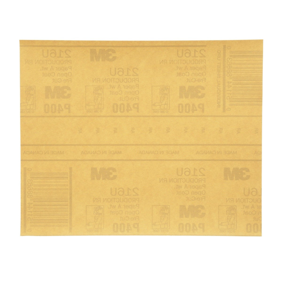 3M 216U 02539 Gold Abrasive Sheet, P400 Grade, 9 in x 11 in (7000118278) (250 Pack)
