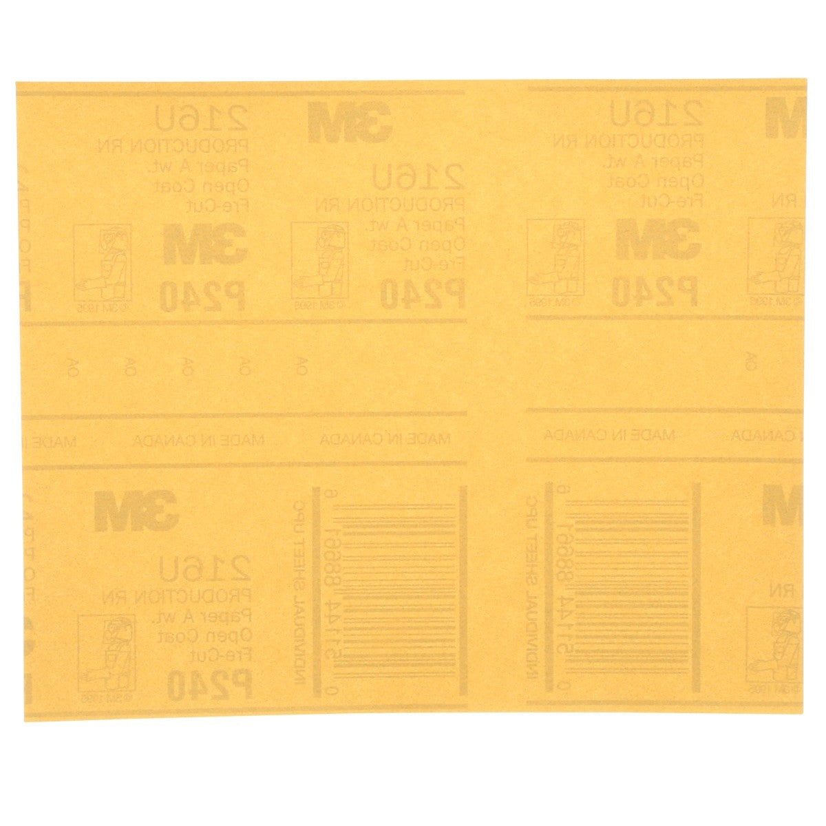 3M 216U 02543 Gold Abrasive Sheet, Aluminum Oxide P240, 9 in x 11 in (7000118282) (250 Pack)