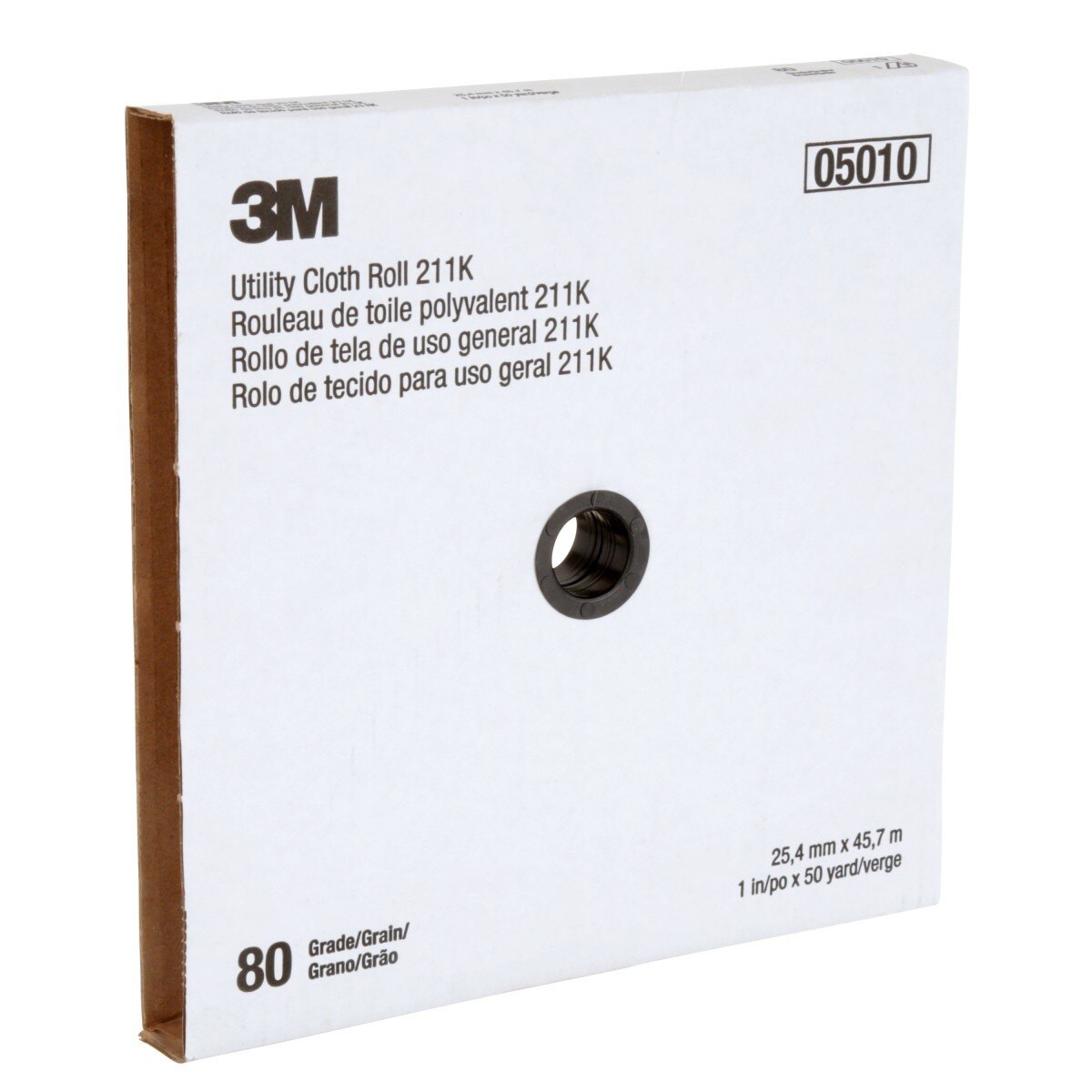 3M 211K Utility Cloth Roll, Aluminum Oxide 80 Grit J-weight Full-flex Gray, 1 in x 50 yd (7000118330) (5 Pack) - 6