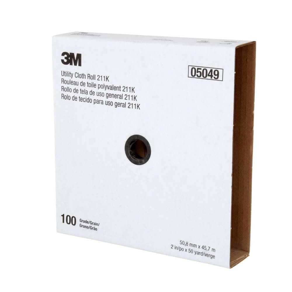 3M 211K Utility Cloth Roll , Aluminum Oxide, 2" Width x 50yd Length, 100 Grit (7000118334) (5 Pack) - 6