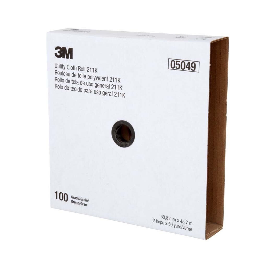 3M 7000118334 Utility Cloth Roll 211K, Aluminum Oxide, 2" Width x 50yd Length, 100 Grit - 6