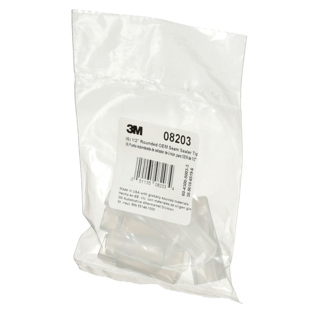 3M 08203 OEM Seam Sealer Tip, 1/2 in, Rounded (7000118469) (36 Pack) - 2